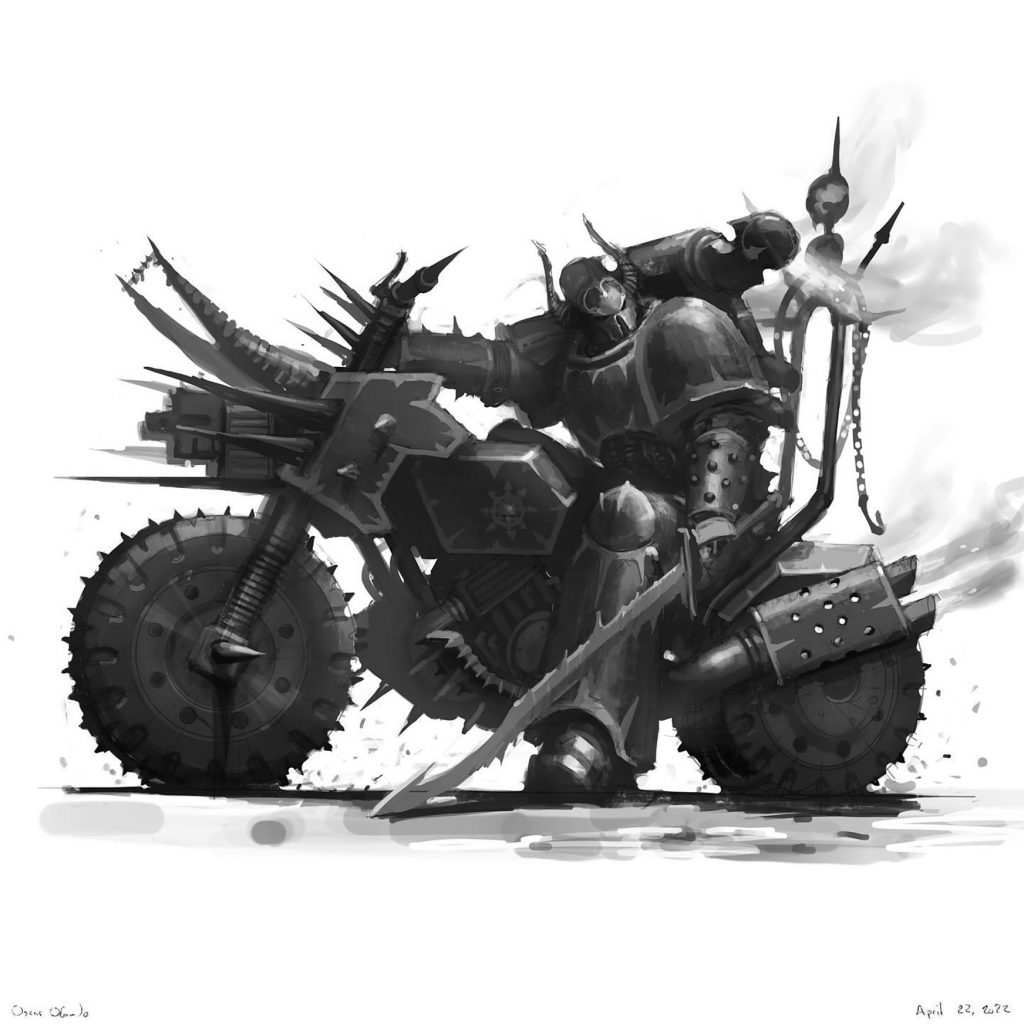 Chaos Space Marine Biker Artwork