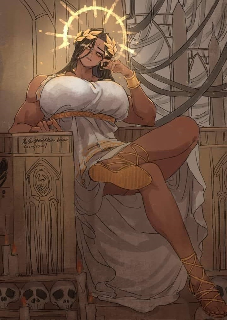 Emperor of Mankind As a Sexy Woman Anime Art