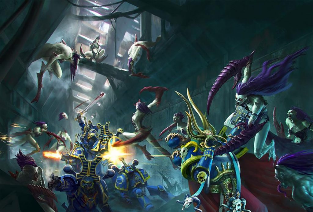 Rubic Marines Versus Slaanesh Daemons