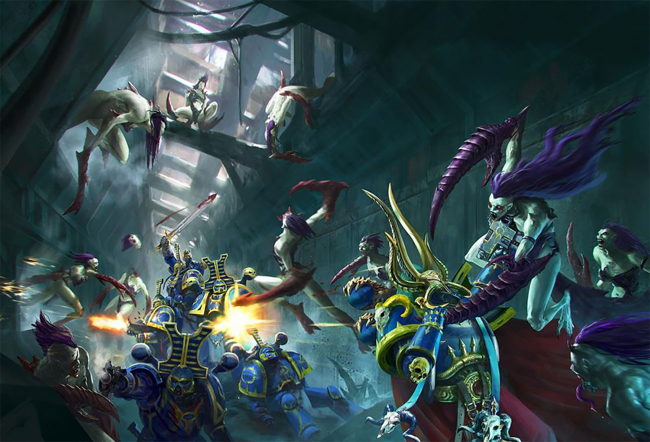 Rubic Marines Versus Slaanesh Daemons