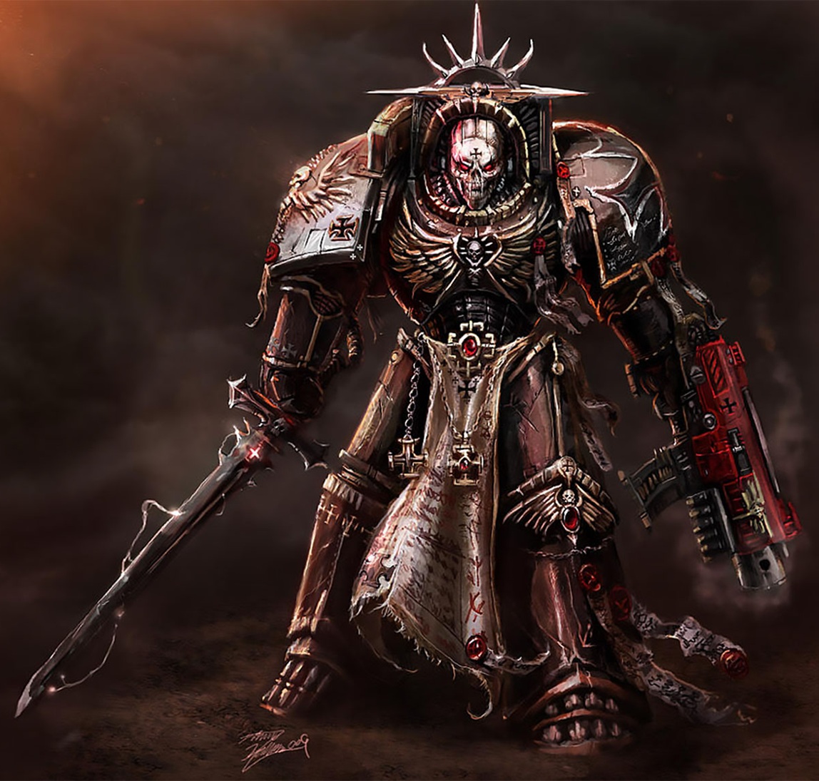 Black Templar Chaplain Warhammer Artwork