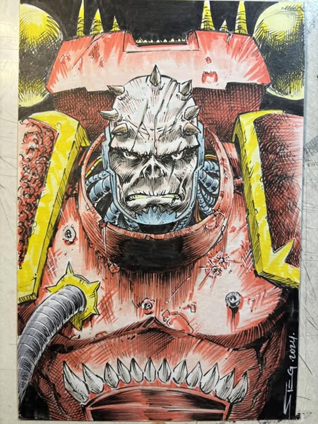 Chaos Space Marine Fantastic Drawing