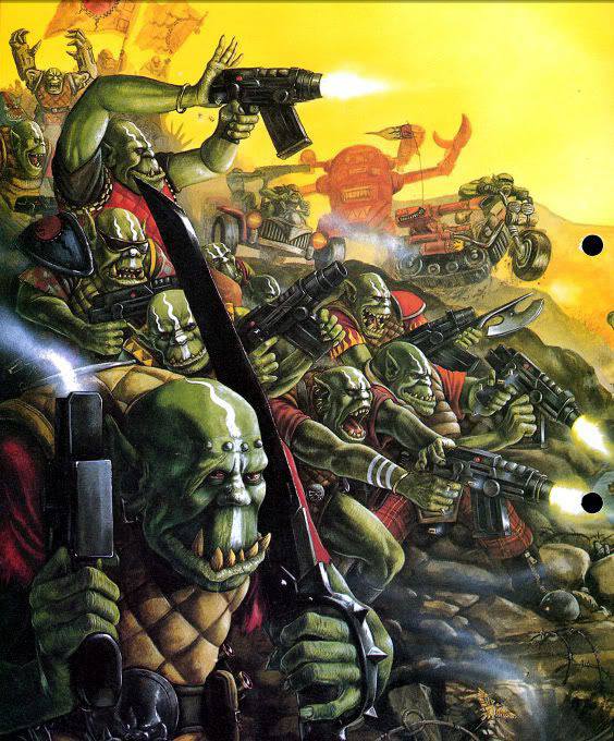 Ork Warband Epic Battle Scene Oldhammer Artwork