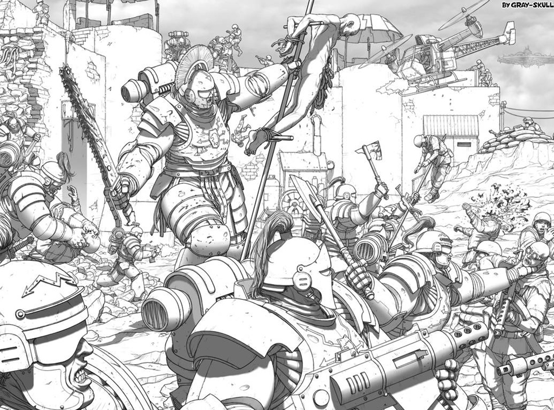 Thunder Warriors in Unification Wars on Terra Drawing