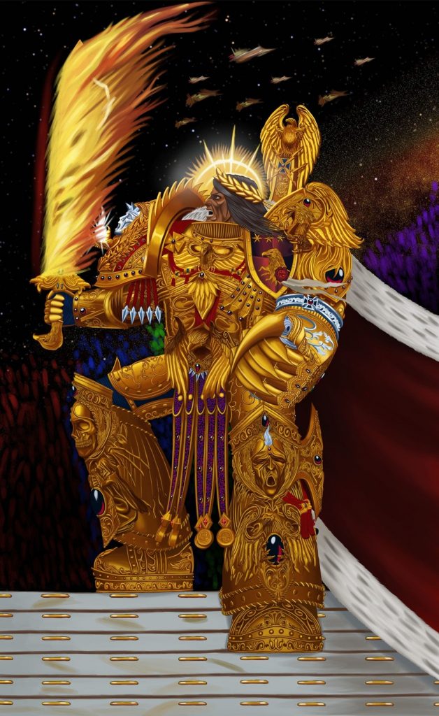 Emperor of Mankind in Golden Armor Stunning Artwork