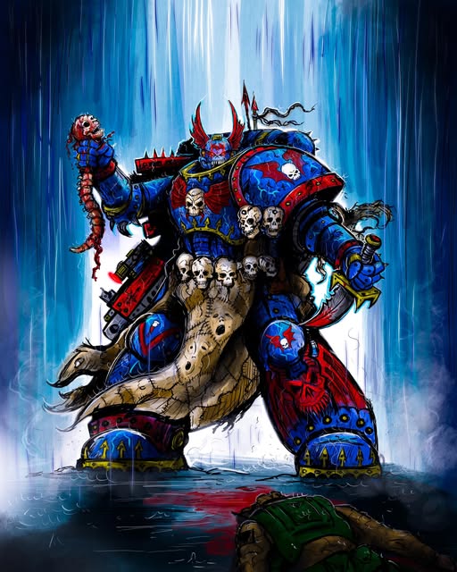 Night Lord Chaos Space Marine Standing Triumphant