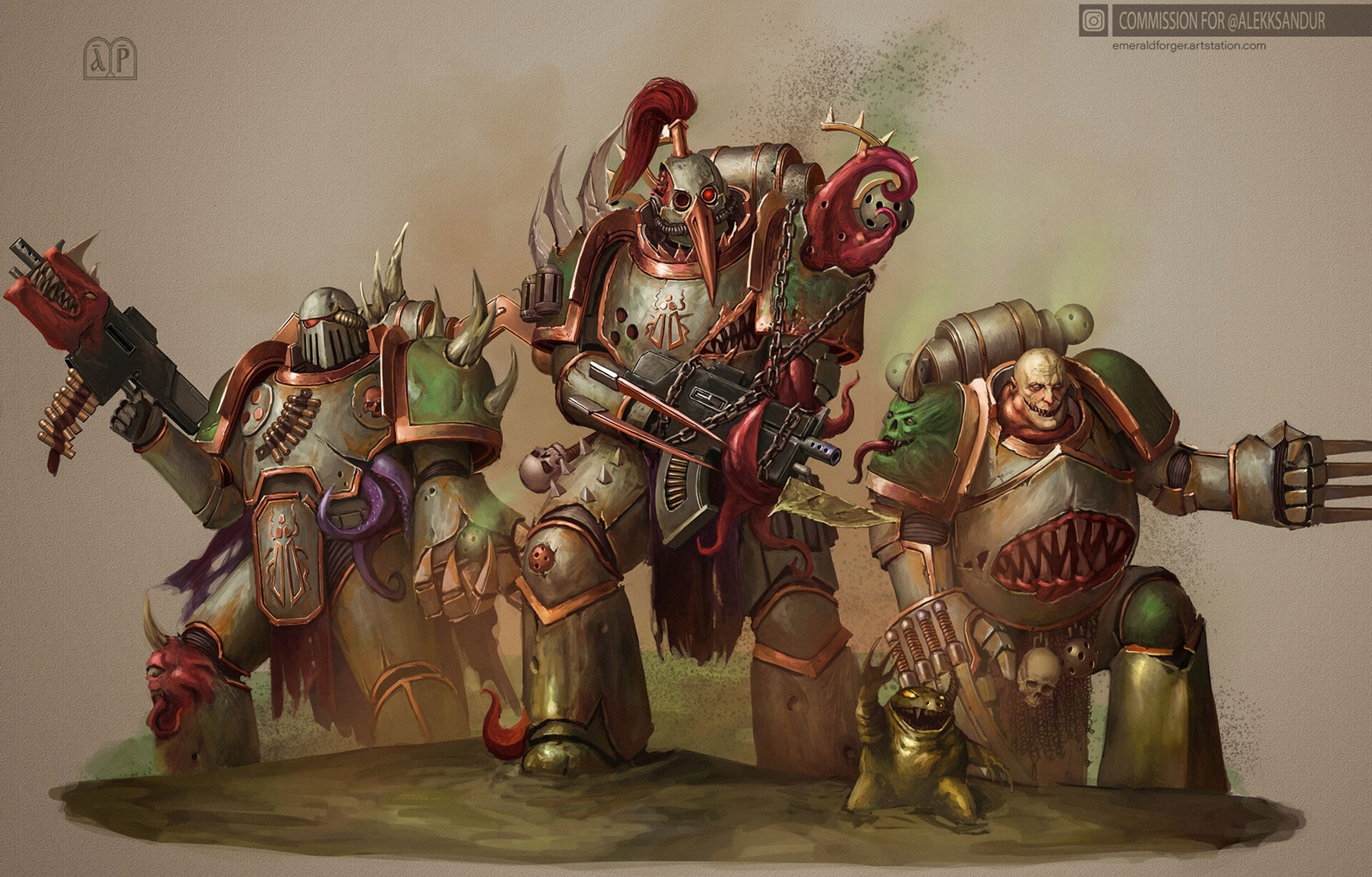 Plague Marines Squad Warhammer Art