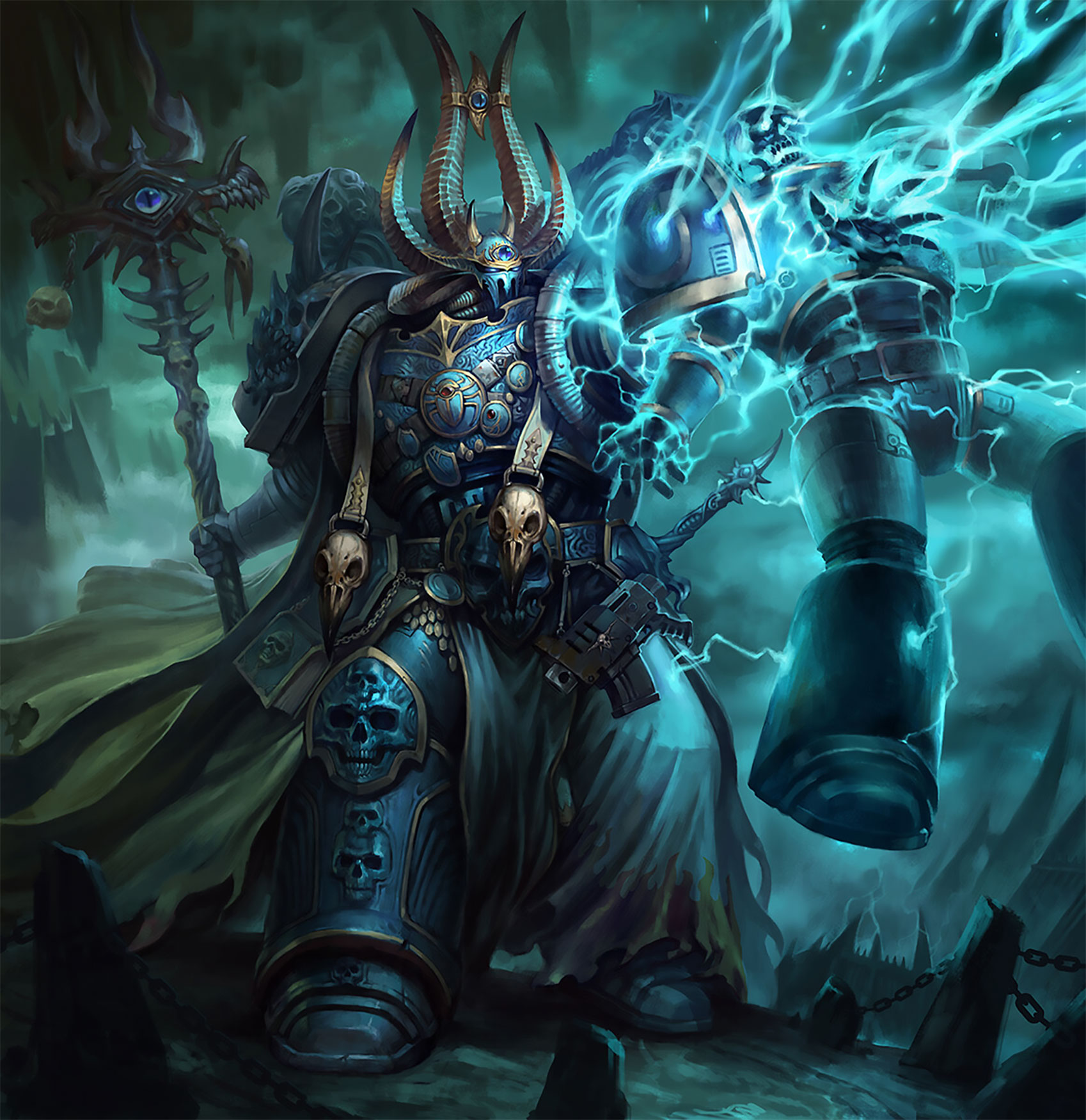 Ahriman, Chaos Sorcerer Warhammer Art