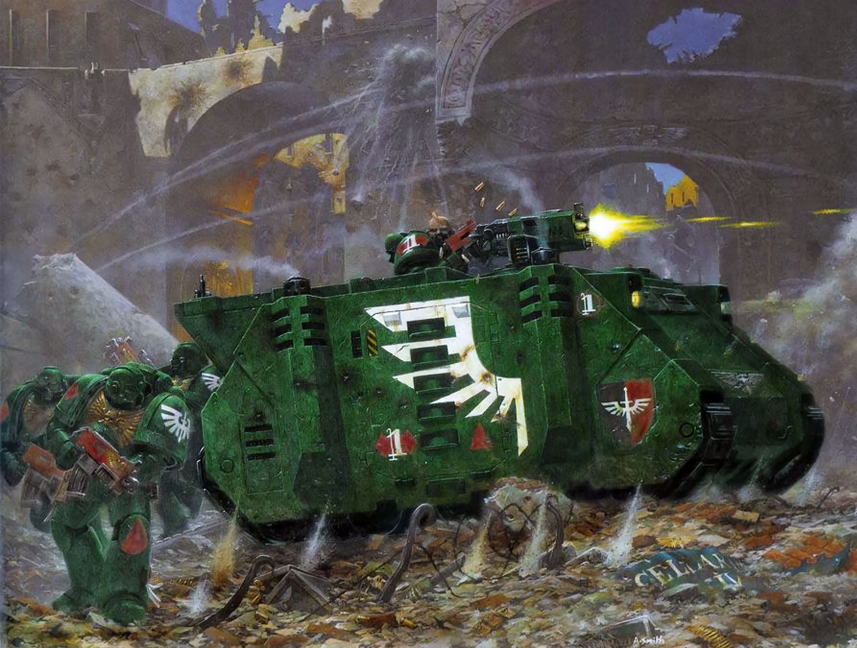 Dark Angels Rhino Tank and Dark Angels