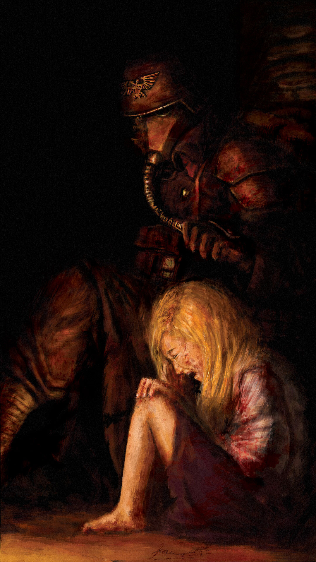 Death Korps of Krieg Comforting Little Girl