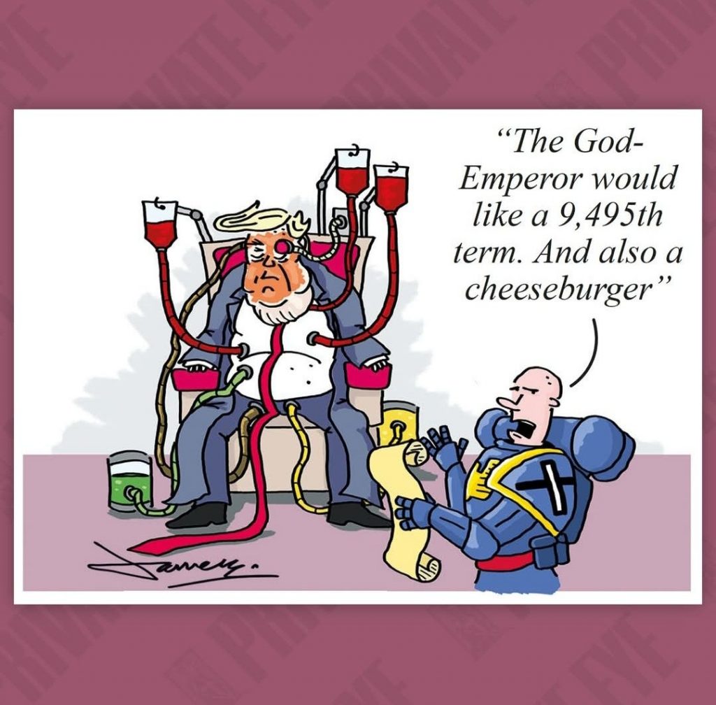 Warhammer 40k and Private Eye crossover Meme