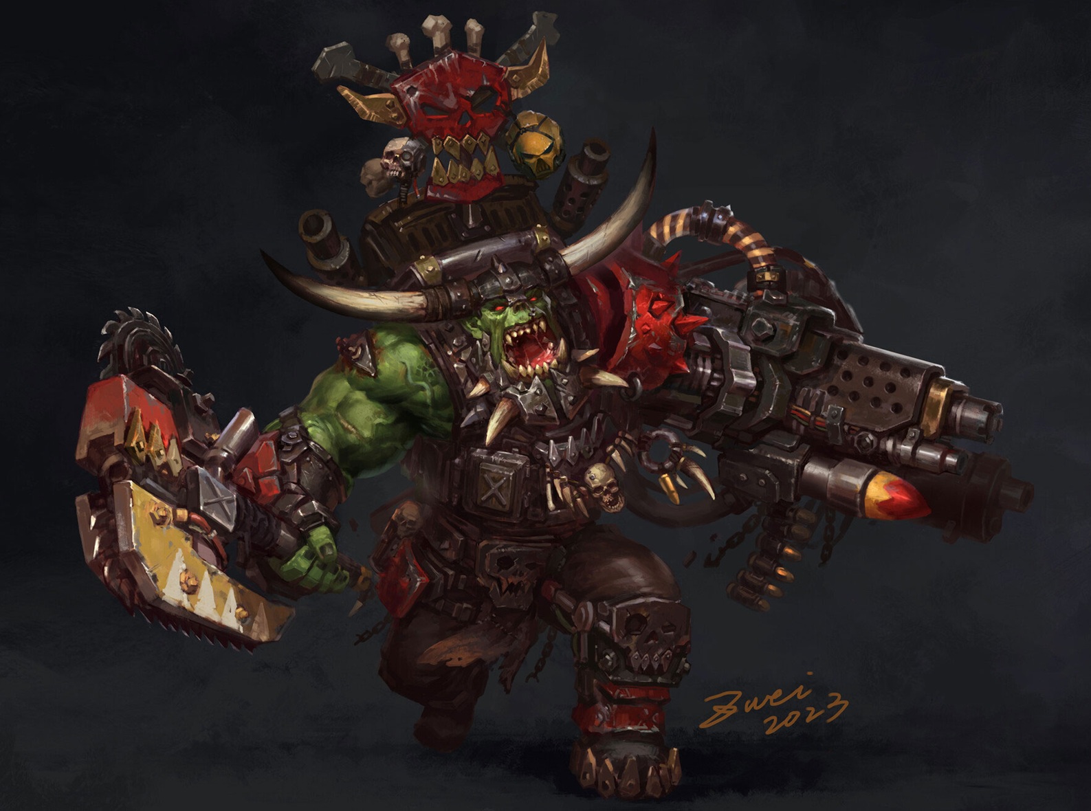 Ork Warboss Epic Warhammer Artwork