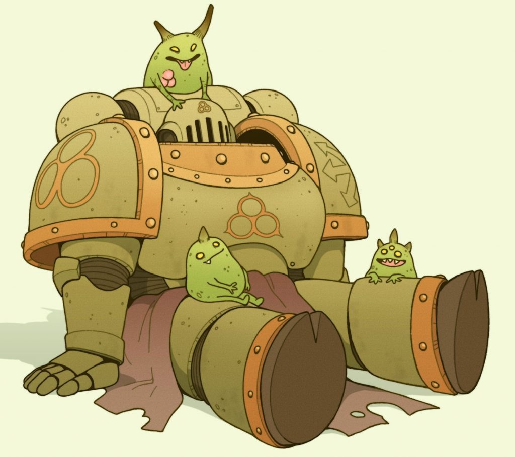 Death Guard and Nurglings Cute Artwork