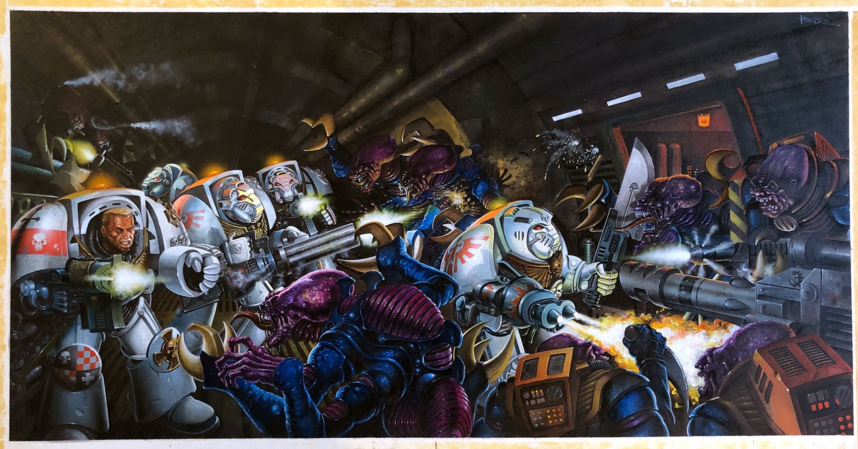 Deathwing Terminator Versus Genestealer Oldhammer Artwork