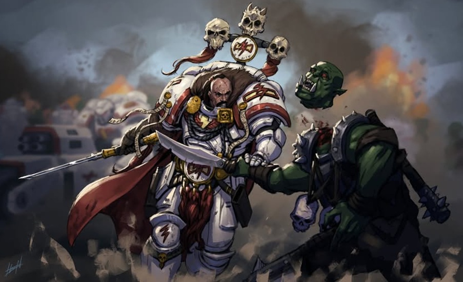 Kor’sarro Khan, Captain of White Scars Versus Ork