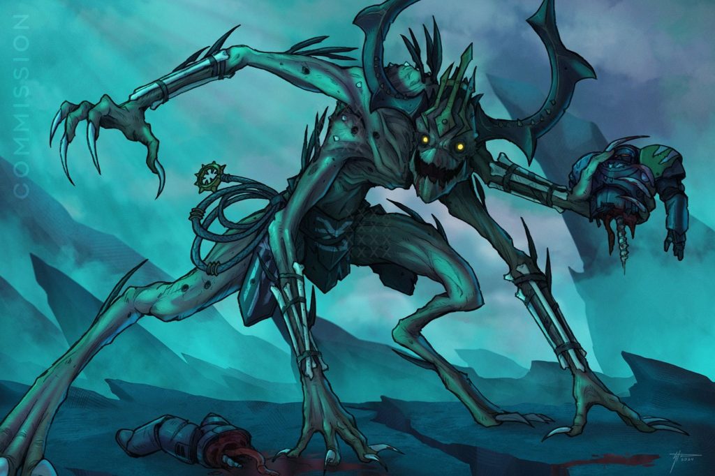 Kroot that became a Daemon Prince of Chaos, Fan-Created