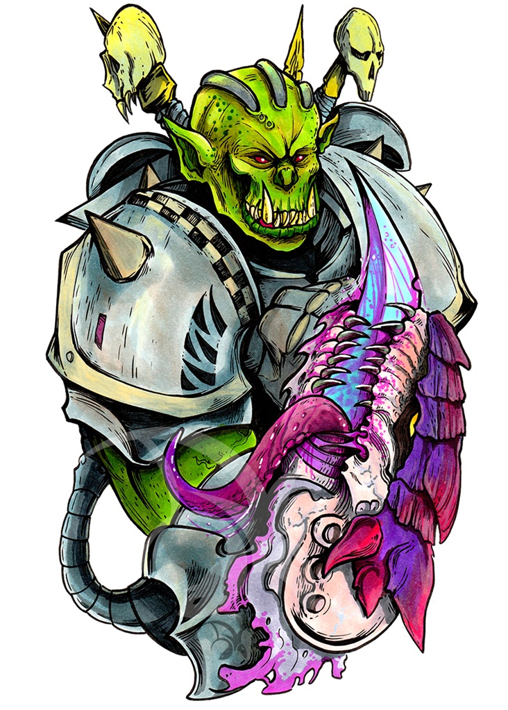 Ork Holding Slain Tyranid