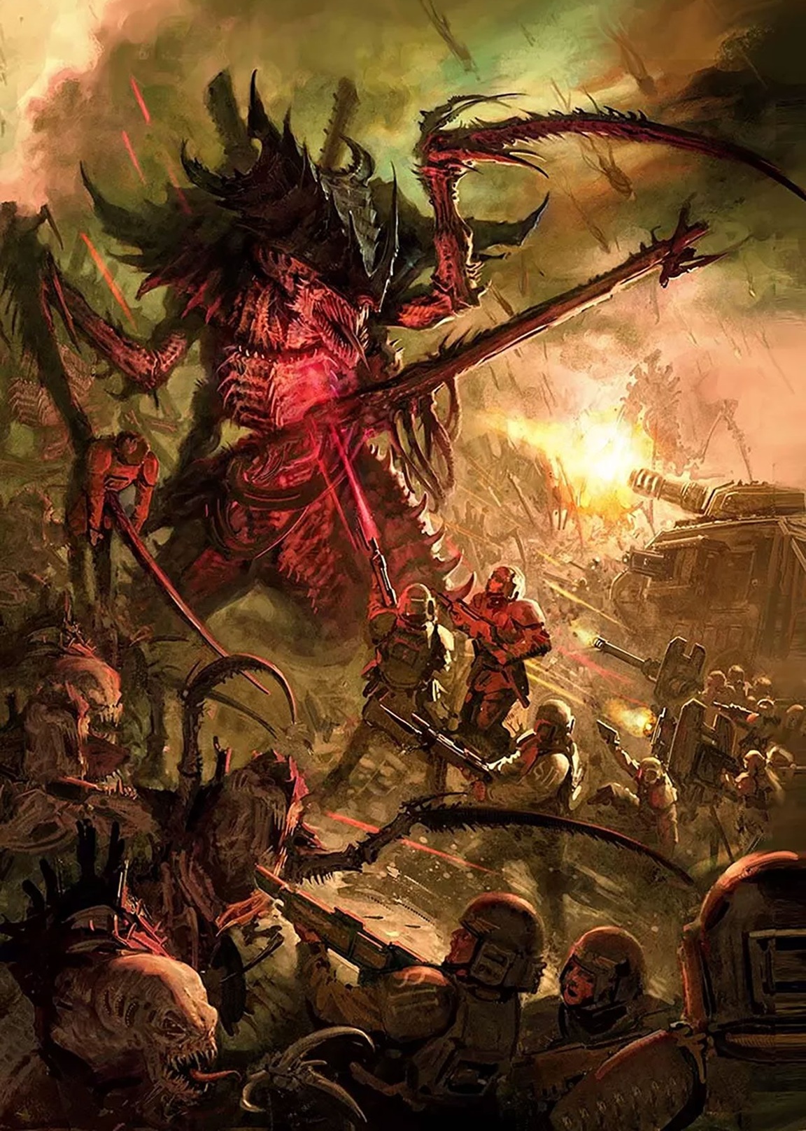 Tyranids Versus Imperial Guardsman Artwork