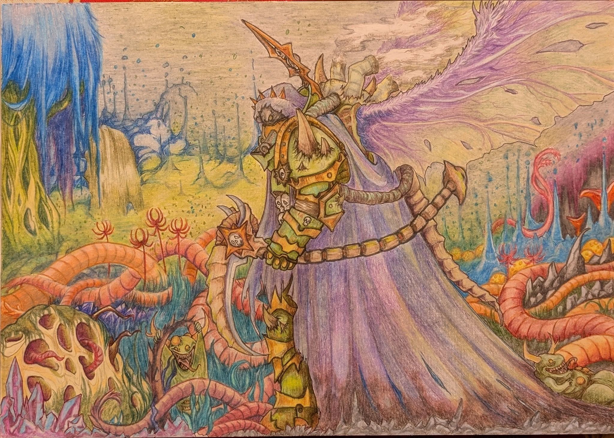 Mortarion Walking in the garden of Nurgle