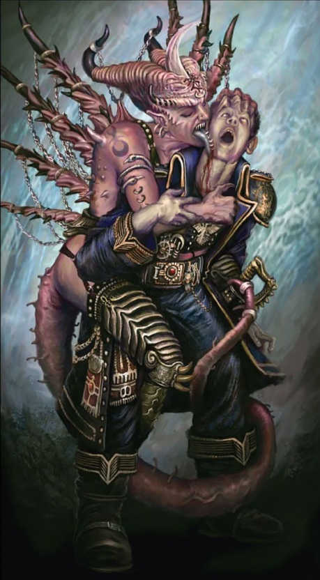 An Imperial Noble Falling to Chaos Warhammer Art