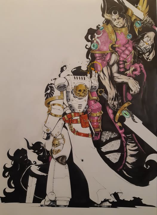 Sons of the Phoenix Meets Fulgrim Warhammer 40k Art