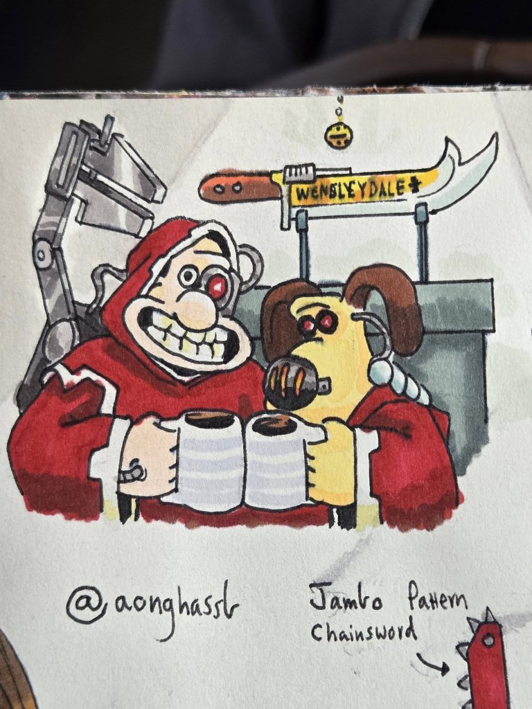 Wallace & Gromit Adeptus Mechanicus Crossover Art