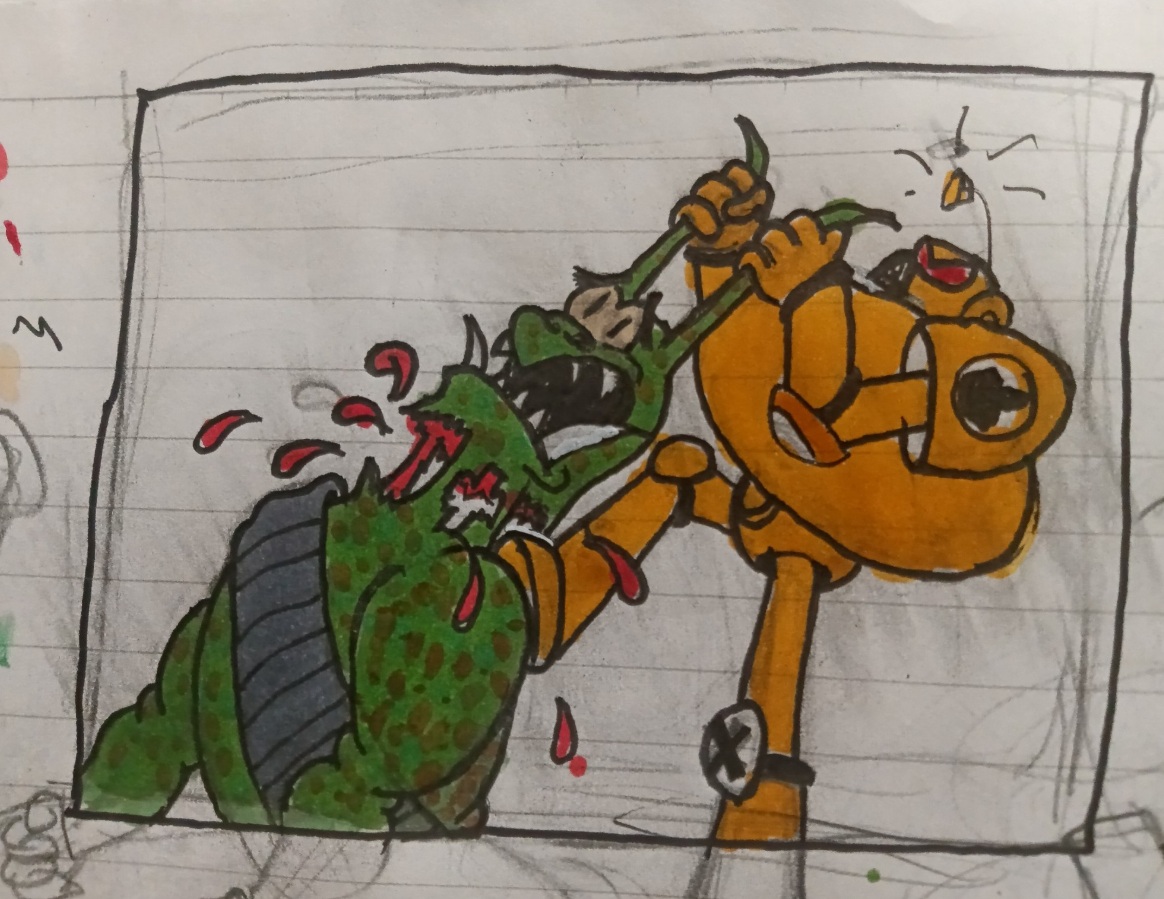 Imperial Fist Killing an Ork