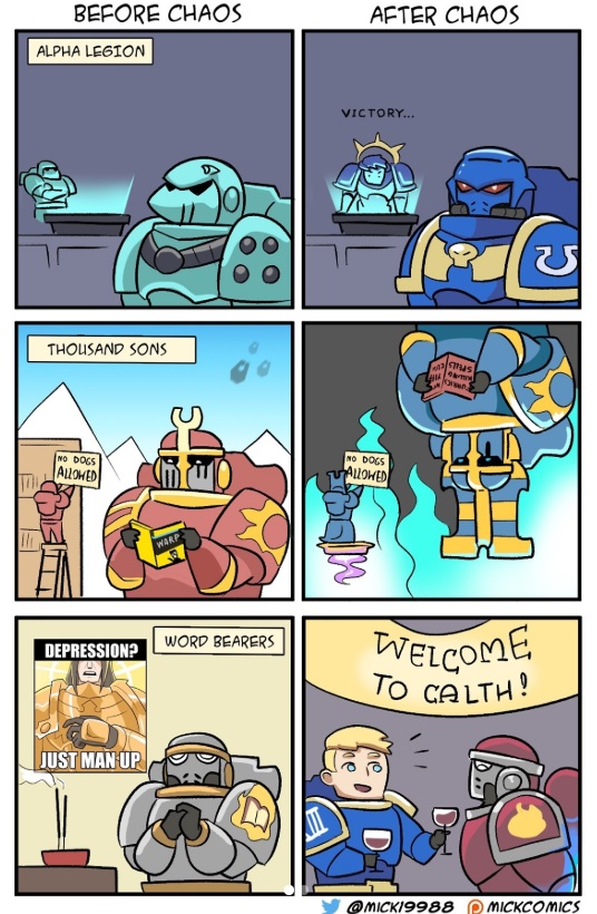 Before Chaos and After Chaos Warhammer Comic