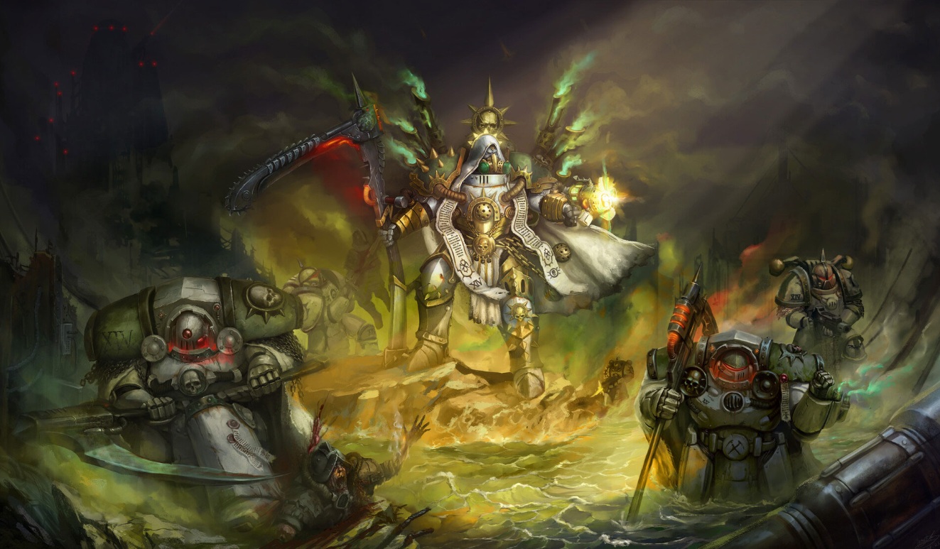 Mortarion Leads His Death Guards