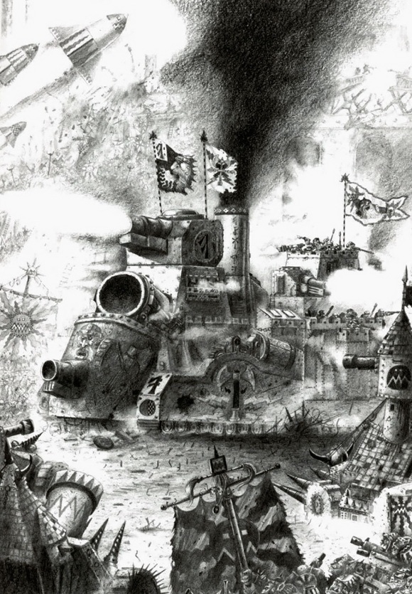 Squats Land Train Battle Fortress Oldhammer Art