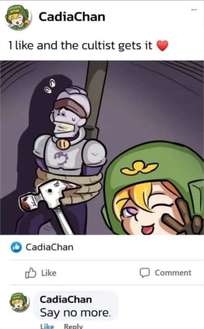 1 like and the cultists gets it