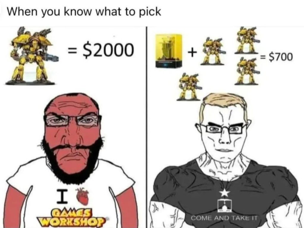 Overpriced official Games Workshop titans vs 3D printed titans