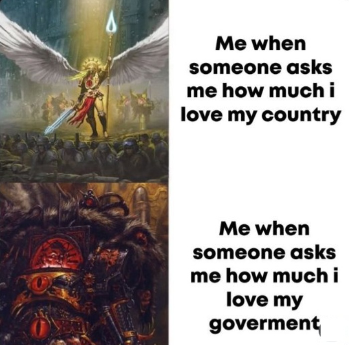 Love of my country versus love of the government