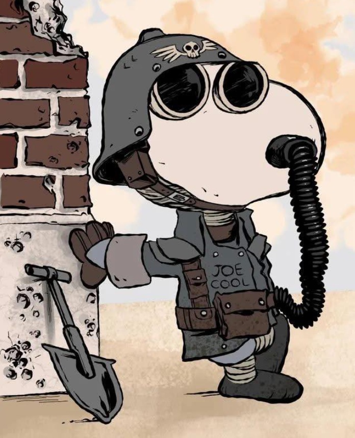 I see that Kreiger walking right past Commissar Brown like it’s nothing and getting away with it, Snoopy Warhammer Meme