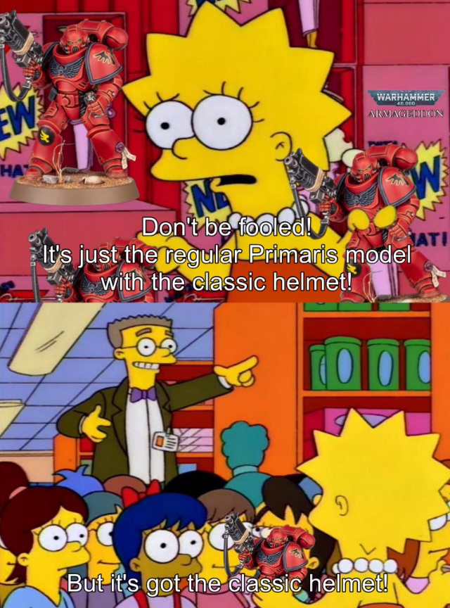 Different legs and bolter too! Simpsons Warhammer Meme