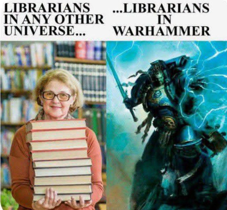 Warhammer 40k Librarian: throws lightning while holding a sword